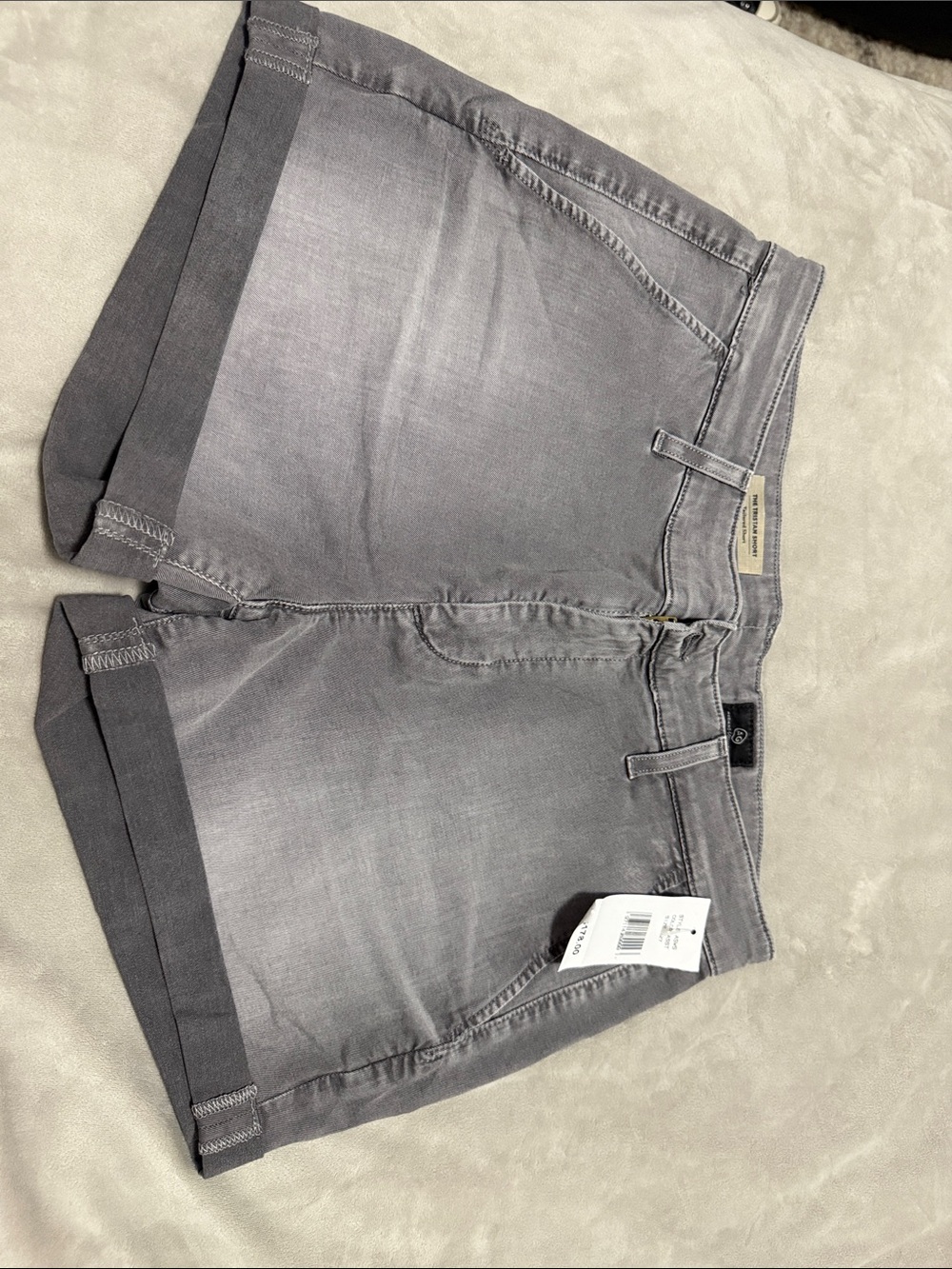 Ag Adriano Goldschmied Gray Cuffed Denim Shorts